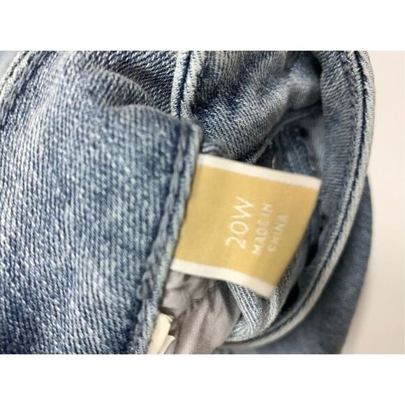 Michael Kors Womens High Rise Frayed Hem Straight Jeans Light Wash Blue Size 20W - Picture 10 of 12